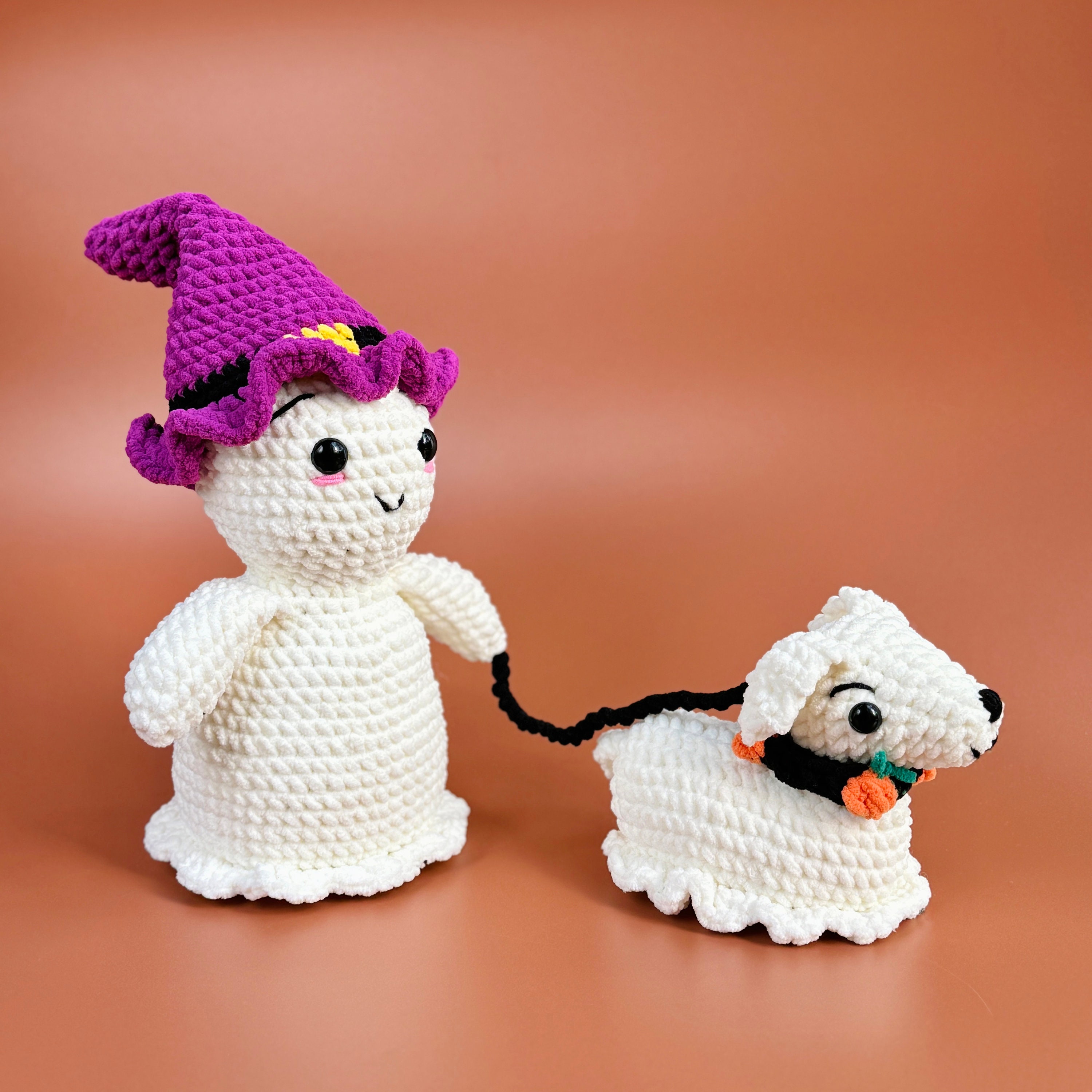 39 Ghost Crochet Patterns for Halloween: Spooky-Cute Amigurumi, Keychains, Bags, and Decor 37 Ghost and Dog Amigurumi Crochet Pattern: Halloween Dog