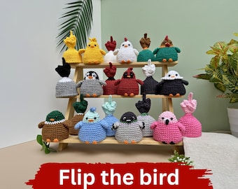 Flip the Bird Crochet Pattern Bundle 10 in 1 No Sew Amigurumi PDF