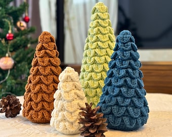 Crochet Christmas Tree Pattern 3 size, Scandinavian Christmas Decor, Holiday Decoration, PDF Instant Download