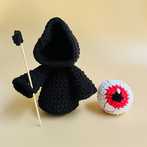 Handmade ghost and Grim Reaper crochet pattern for decor