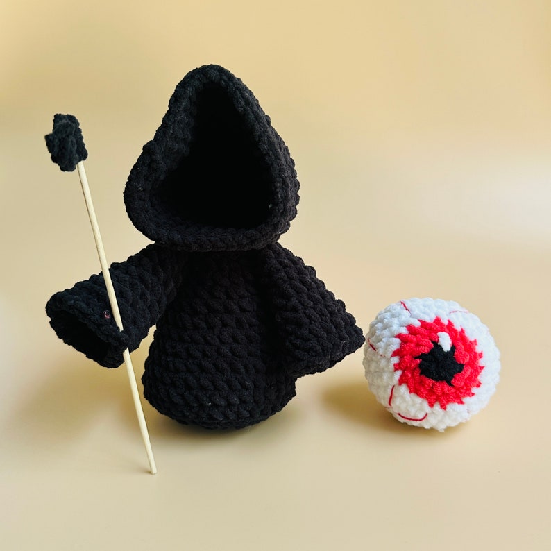 Handmade ghost and Grim Reaper crochet pattern for decor