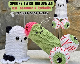 Ghost Crochet Pattern, Spooky Twist Halloweenie Cat Amigurumi, Hidden Weenie Eyeballs PDF