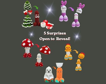 Funny Surprise Amigurumi Crochet Pattern Bundle: Open & Reveal Designs (PDF Download)