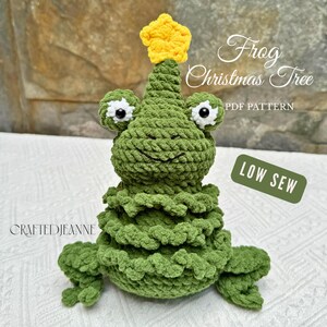 Low-Sew Frog Christmas Tree Amigurumi Crochet Pattern (PDF)