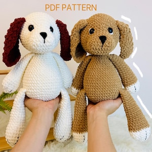 Dog Crochet Pattern: Amigurumi Puppy PDF Tutorial (12 inch)