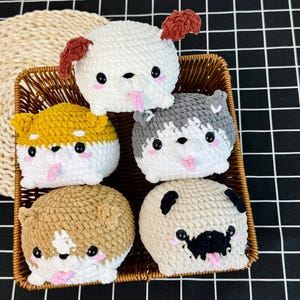 No-sew amigurumi dog crochet pattern set for beginners