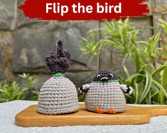 Flip the Bird Crochet Pattern: Pigeon No Sew Funny Amigurumi PDF