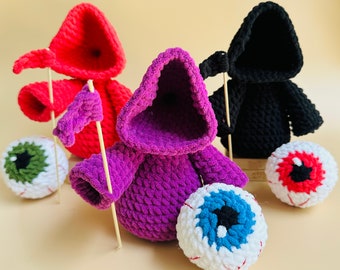 Grim Reaper Crochet Pattern: Amigurumi Ghost, Eye Face (PDF Pattern)