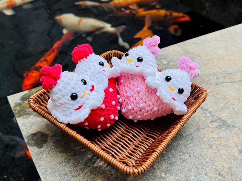 Handmade chicken heart amigurumi perfect gift idea
