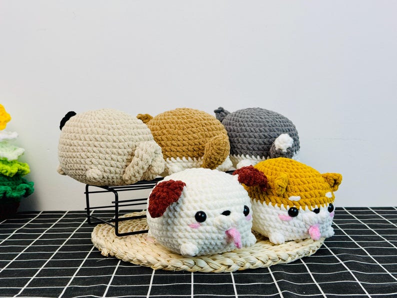 Adorable crochet loaf dog plush pattern digital download