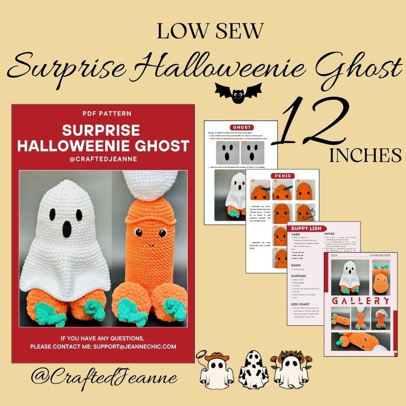 Surprise Halloweenie Ghost pattern
