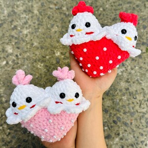 Heart crochet pattern adorable lovebirds amigurumi PDF