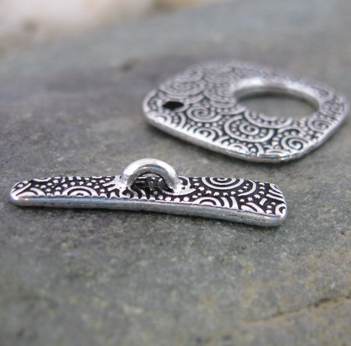 Pewter Jewelry Bracelet Toggle Clasps Antique Silver 1378 3 Complete