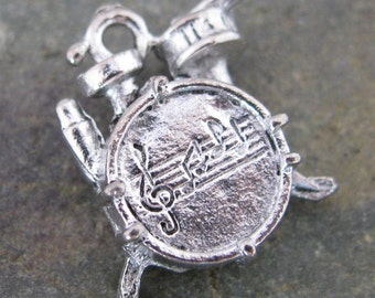 Drum Set Charms Interment Charms Jewelry Findings Antique Silver 1294 - 6 pieces