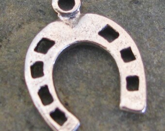 Horse Shoe Charms Antique Silver Jewelry Findings 221 - 12 Pcs