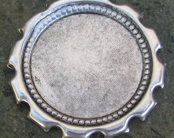 6 Antique Silver Brass Watch Gear Steampunk Settings Supplies 1321