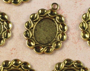 12 Antique Gold Cameo Setting 10x8 Jewelry Setting Supplies 623