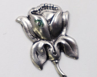 Accessori per gioielli con stampaggio di metalli con fiori in argento antico 300 - 6 pezzi