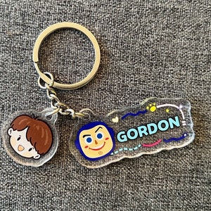 Acrylic Keychain Personalized - Custom Name Charm - School Tag - Backpack Name Tag - Lunchbox Accessories - School Supplies - Kids for Kids