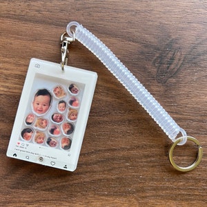 Personalized Instagram Keychain, Face Shaking Charms, Shaker Phone Case, Custom Kids Face Charms , Unique Girly iPhone Case, Family Gifts