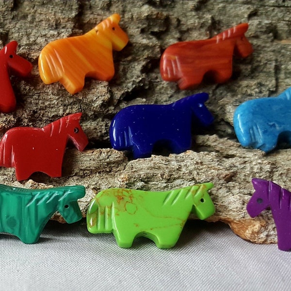 4 Horse Beads, Horse beads, Ponies, Horse Lovers, Southwest, Native American Style, 4 pcs/order, Jewelry making supplies