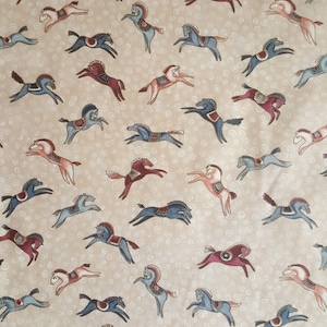 Laurel Burch Dancing Horses, Horse fabric, Ponies, Clothworks, Rare fabric, OOP, BTHY(Sold by the HALF yard)