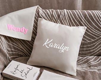 Personalizowana poszewka na poduszkę z organicznej lnu z ukrytym zamkiem błyskawicznym — miękka, kwadratowa poszewka na poduszkę: oddychająca i stylowa