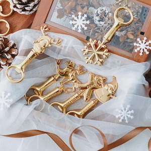 Custom Christmas Bottle Openers - Personalized Party Favors for Holiday Parties - Creative Gifts for Holiday Celebrations