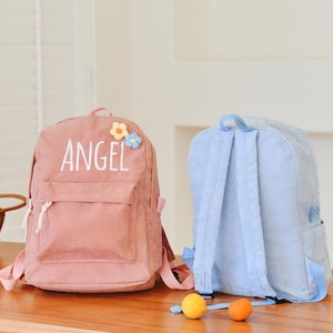 Sac à dos personnalisé en velours côtelé, cartable personnalisé pour tout-petits pour garçons et filles, cartable pour enfants, parfait pour l'école ou les voyages