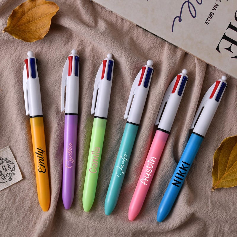 Custom Name 4 in 1 Multicolor Ballpoint Pen, Personalized Multipurpose Pen, Gifts for Her, Co-workers Gifts, School Supplies, Office Supplies