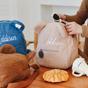 Personalized Teddy bear Backpack,Embroidered Teddy Bear Backpack for Kids,Plush Backpack Bag,Name Bear Bag,Cute Bag for Kids,Child Gifts
