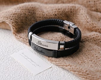 Personalized Custom Name Men's & Couple Bracelets - Ideal Father’s Day