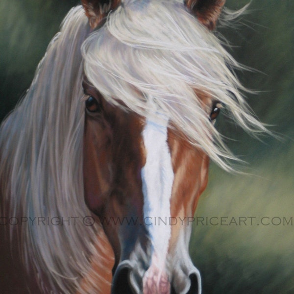 Palomino Horse Print of pastel painting. Equine Art by Cindy Price