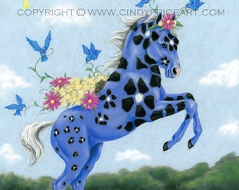 Bluebell Original Bella Sara pastel artwork created by Cindy Price McMurray