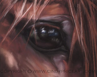 Window to the Soul Horse eye equine art Print of pastel painting