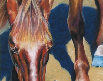 Spring Pickings! Equine Horse Art print of Pastel Painting