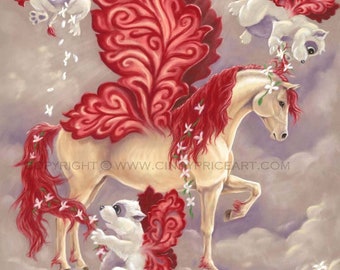 Impression de la série Bella Sara Magical Friends d'oeuvres d'art originales au pastel par Cindy Price McMurray