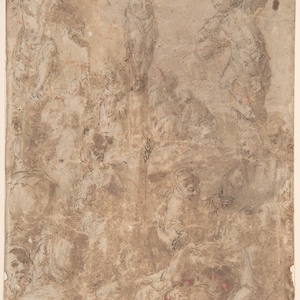 La Crocifissione, Anonimo, Italiano, XVI secolo, Stampa Poster, Decorazione da Parete, Dipinto Cattolico