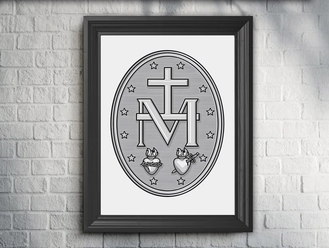 Miraculous Medal of Our Lady of Grace V1 Print Art Home Wall Decor ...