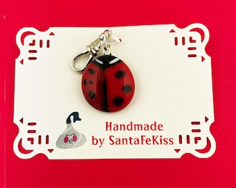 Fused Glass Zipper Pull / Bag Charm, a special gift for Mother's Day