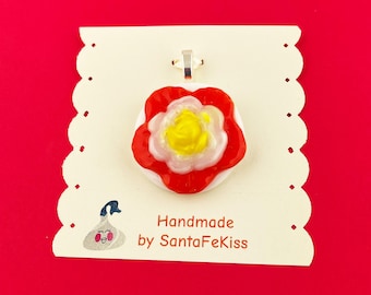 Fused Glass Flower Pendant, a special gift for Mother's Day