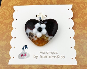 Fused Glass Heart Pendant, a special gift for her