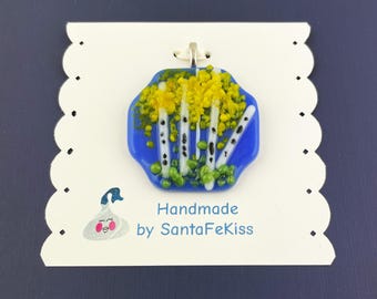 Fused Glass Tree Pendant, a special gift for Mother's Day