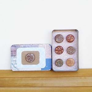 Rustic Clay Fridge Magnet Set of 6, Ceramic Magnet Set, Office Decor, home office supply image 2