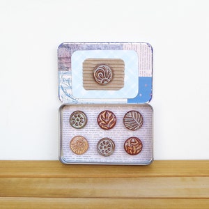 Rustic Clay Fridge Magnet Set of 6, Ceramic Magnet Set, Office Decor, home office supply image 1