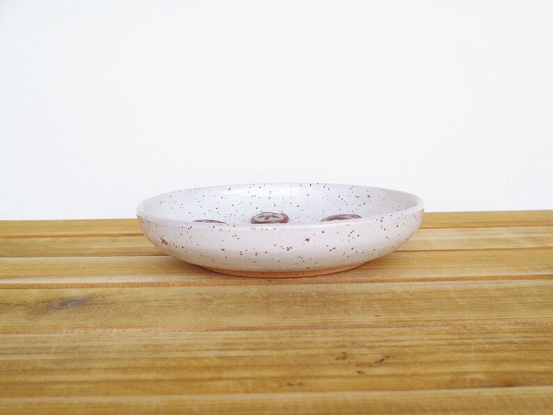 Soap Dish Ceramic, Stoneware Pottery, Glossy White Glaze, Bathroom Decor image 3