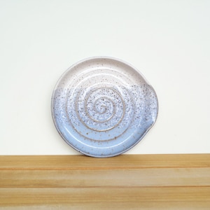 Stoneware Ceramic Spoon Rest in Castille Blue and White Glazes, Clay Spoon Rest, Rustic Kitchen Pottery, Blue and White, Kitchen Prep