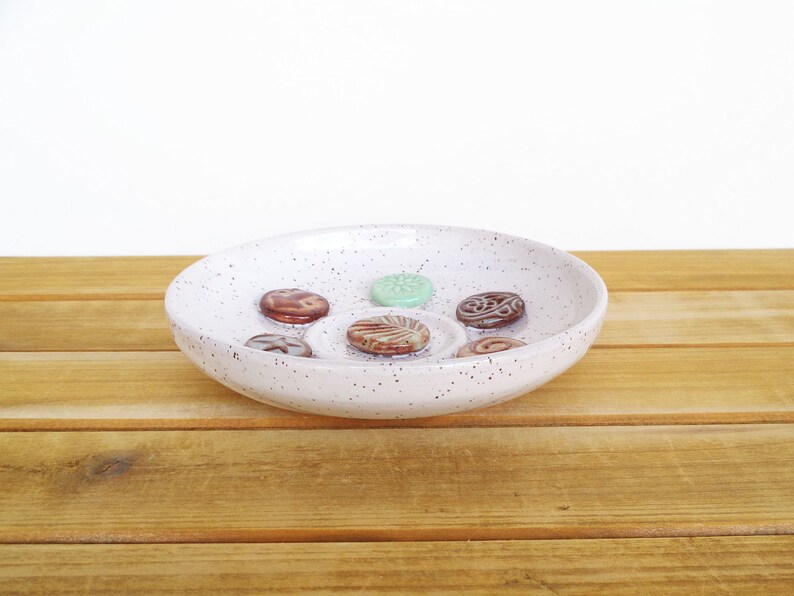 Soap Dish Ceramic, Stoneware Pottery, Glossy White Glaze, Bathroom Decor image 2