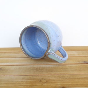 Coffee Mug, Ceramic Stoneware in Castille Blue and Sea Mist Glazes Single Pottery Cup, Rustic Kitchen image 5