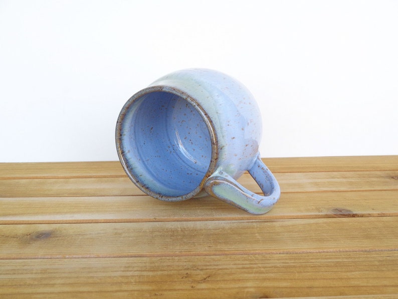 Coffee Mug, Ceramic Stoneware in Castille Blue and Sea Mist Glazes Single Pottery Cup, Rustic Kitchen image 5